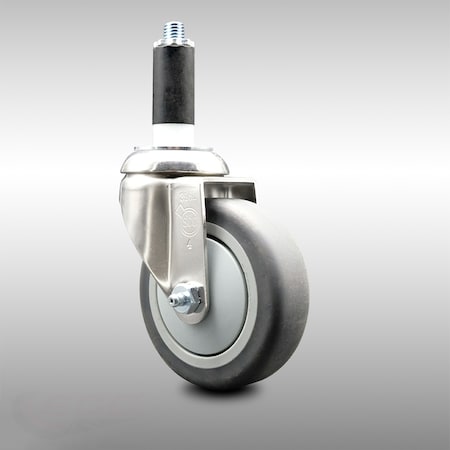 Service Caster 4 Inch 316SS Thermoplastic Rubber Wheel Swivel 1-1/8 Inch Expanding Stem Caster SCC-SS316EX20S414-TPRB-118